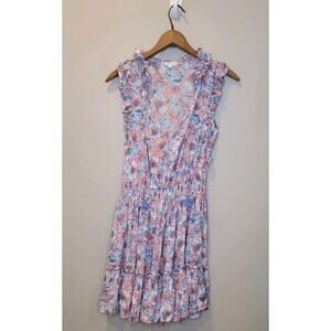 Poupette St. Barth Triny Floral Print Tiered Mini Dress Small Coquette Girl